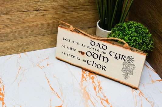 Gift for Viking Dad – Norse Wall Sign in Slate or Wood for Father’s Day