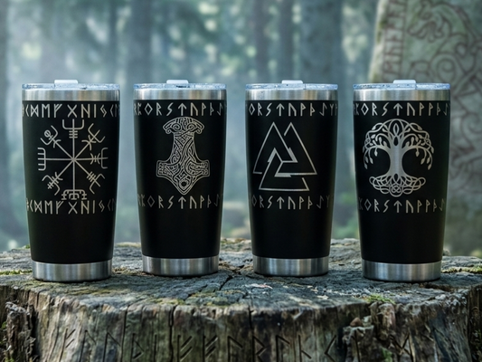 Norse Thermal Mug – Engraved Viking Travel Cup, 500ml Insulated Stainless Steel