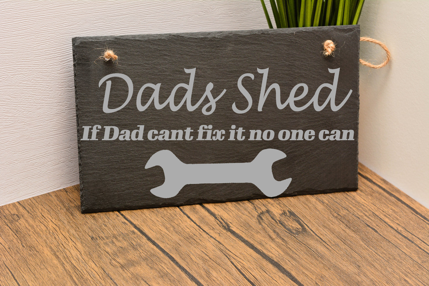 Rustic Funny Slate Father’s Day Sign – Humorous Dad Shed Gift – Wall Hanging Decoration for Him